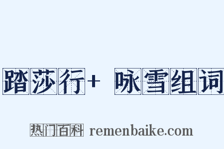 踏莎行+咏雪组词是什么意思的图片